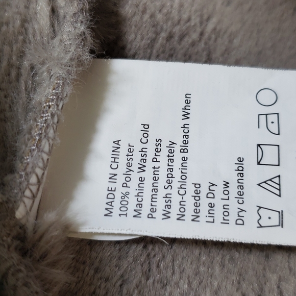 prAna Lilith Earth Gray Suede/Fur Coat Jacket Small - Picture 7 of 7